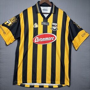 VTG Kilkenny GAA Hurling Jersey Avonmore O'Neills Black Amber Stripe Mens XL